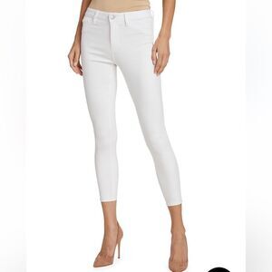 L'AGENCE Margot High-Rise Stretch Skinny Ankle Jeans Blanc Coated‎ sz 30 New